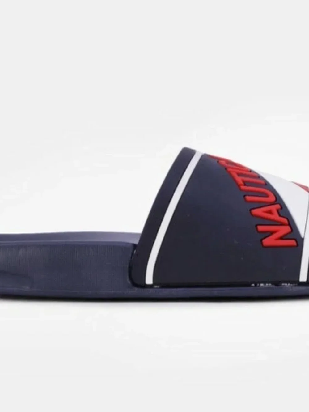 NAUTICA EMBOSSED STRIPED LOGO SLIDE SANDAL NEW NAUTICA HANI - RED WHITE BLUE